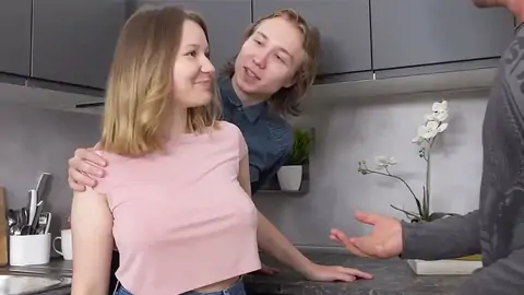 Supah-uber-cute Ash-blonde Gal Is Cheating On Her Boyfriend For Some Cash