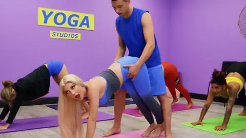 Skylar Vox Is Getting Stretched Out While Doing Yoga