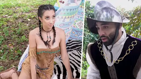 Outdoors Drill-out For A Woman Cosplaying As An Indian